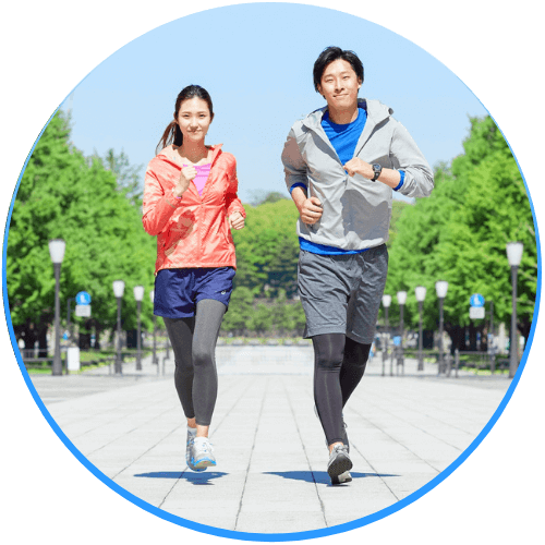 ランニングをしている男女