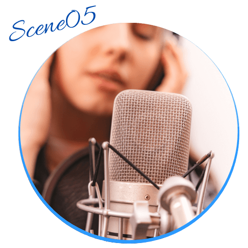 マイクで歌っている人のイメージ